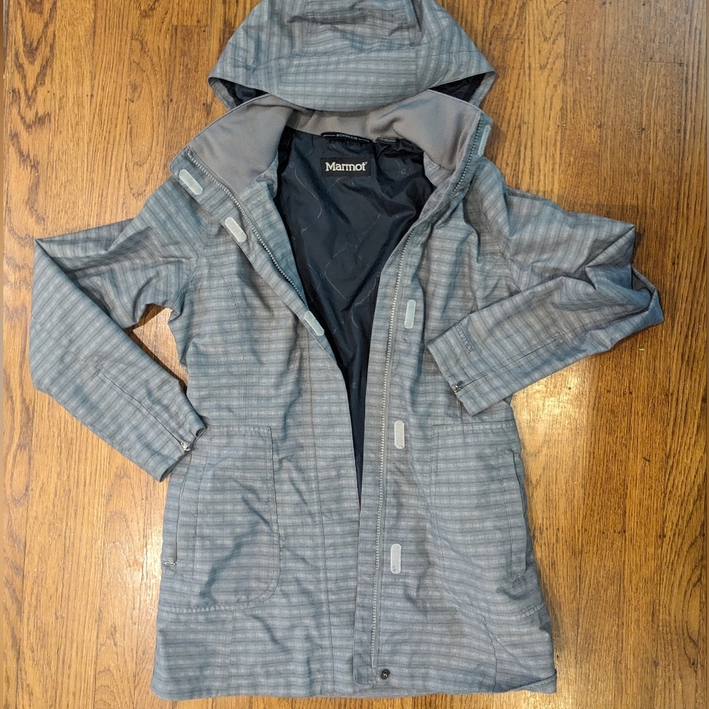 MARMOT MEMBRAIN LIGHTWEIGHT LONG HOODED JACKET WOMEN SMALL
